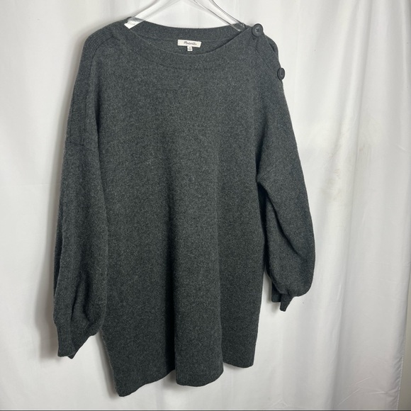 Madewell Dresses & Skirts - Boatneck Button-Shoulder Sweater-Dress size 3x 1203